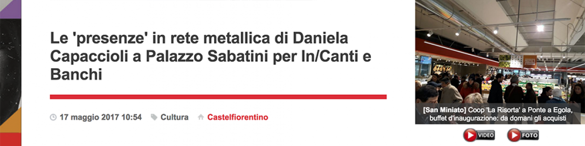 Le 'presenze' in rete metallica di Daniela Capaccioli a Palazzo Sabatini 