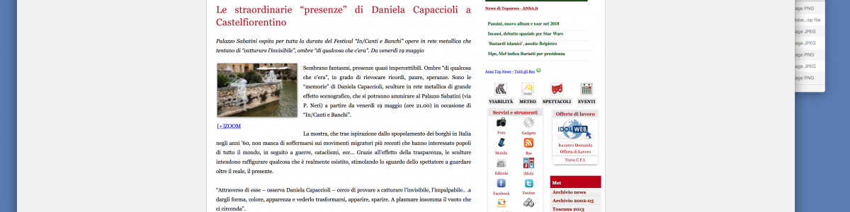 Le straordinarie “presenze” di Daniela Capaccioli a Castelfiorentino 